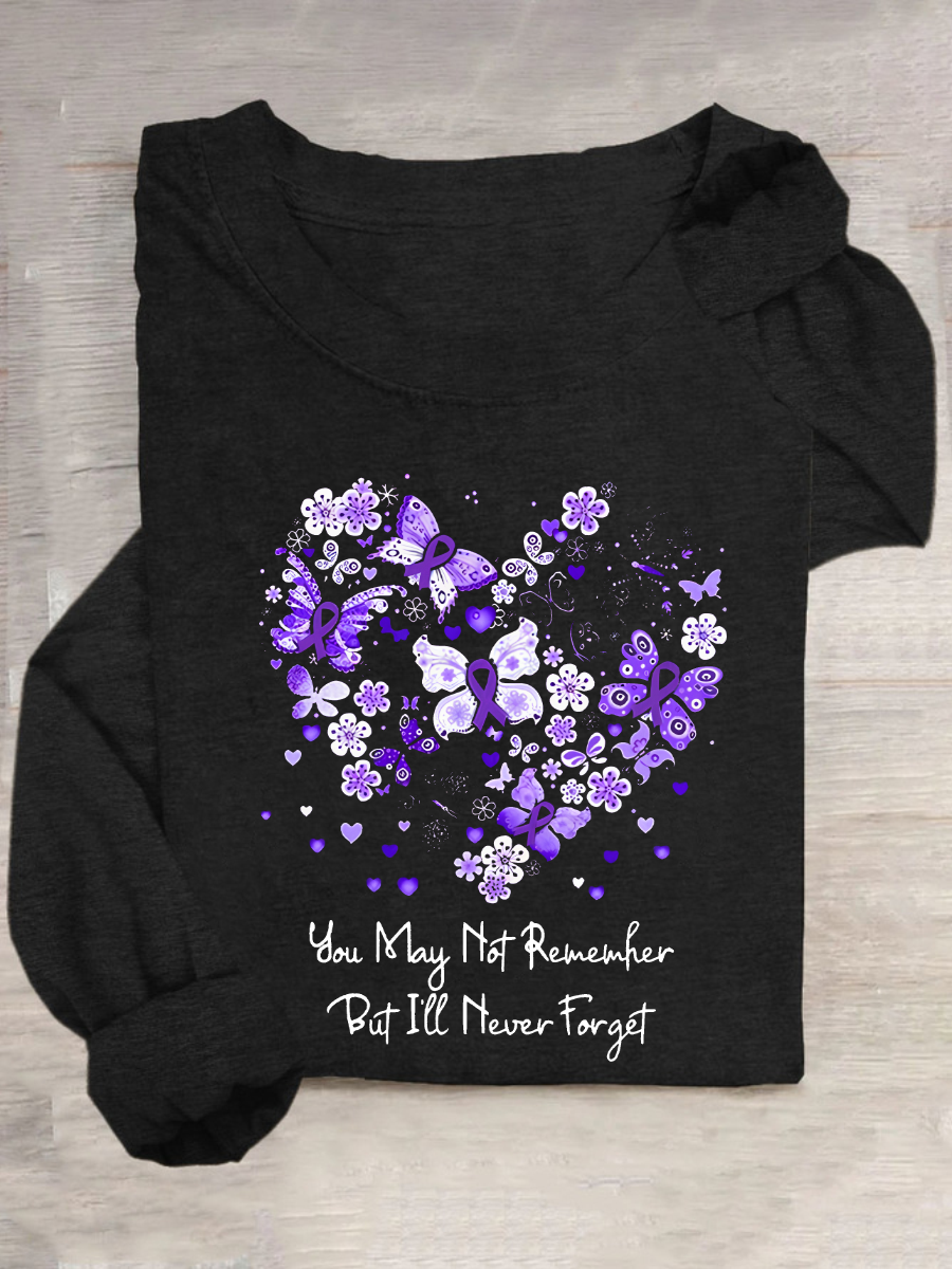 Women's Alzheimer's Awareness Casual Long Sleeve Shirt