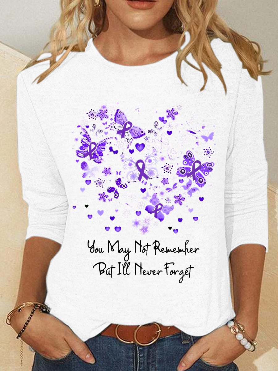 Women's Alzheimer's Awareness Casual Long Sleeve Shirt