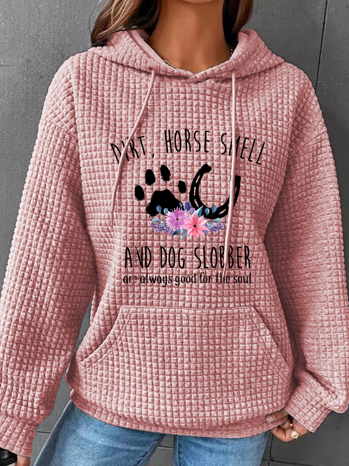 Horse Smell And Dog Slobber Dog Lover Horse Lover Simple Loose Hoodie