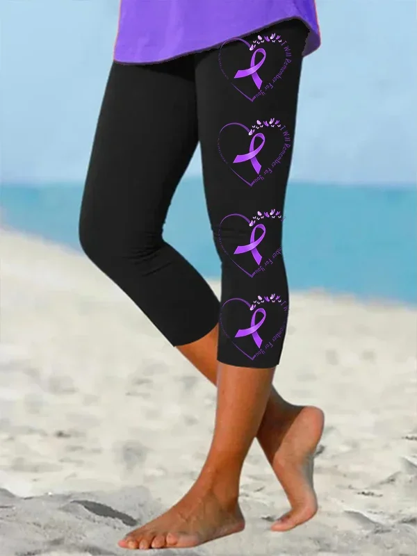 Women's Pure Alzheimers Awareness Cropped Leggings