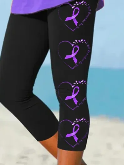 Women's Pure Alzheimers Awareness Cropped Leggings