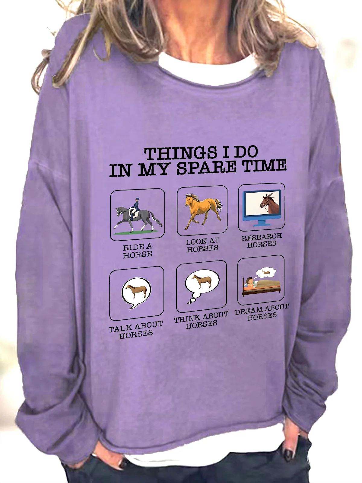 Things I Do In My Spare Time Horse Lover Casual Sweatshirt