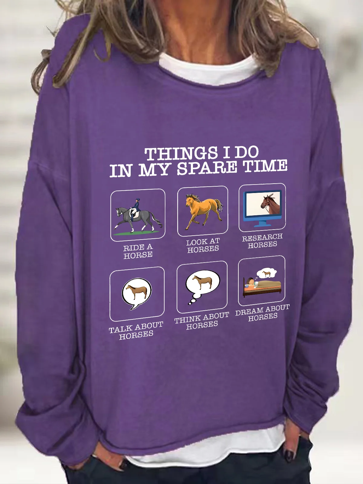 Things I Do In My Spare Time Horse Lover Casual Sweatshirt