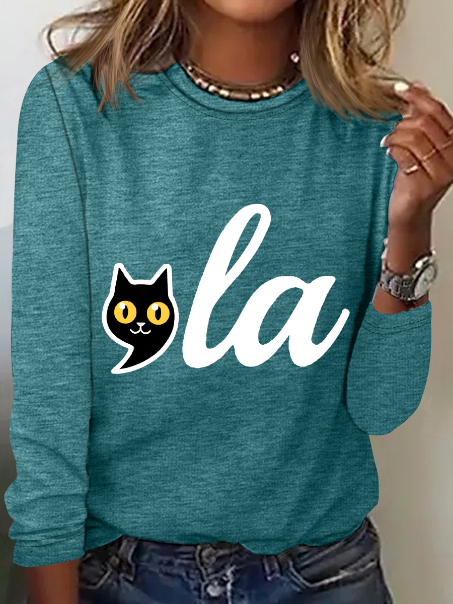 La Cat Vote Cat Lady Casual Long Sleeve Shirt