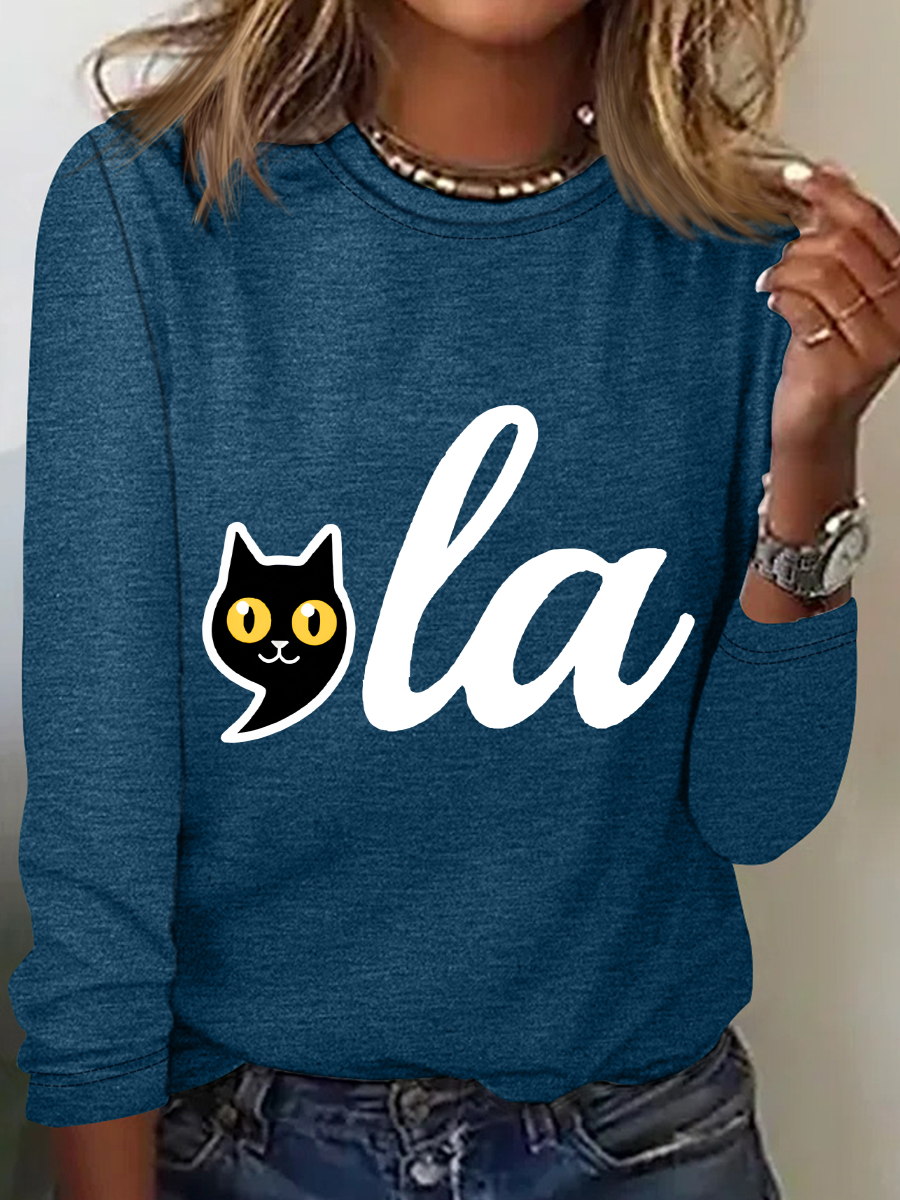 La Cat Vote Cat Lady Casual Long Sleeve Shirt