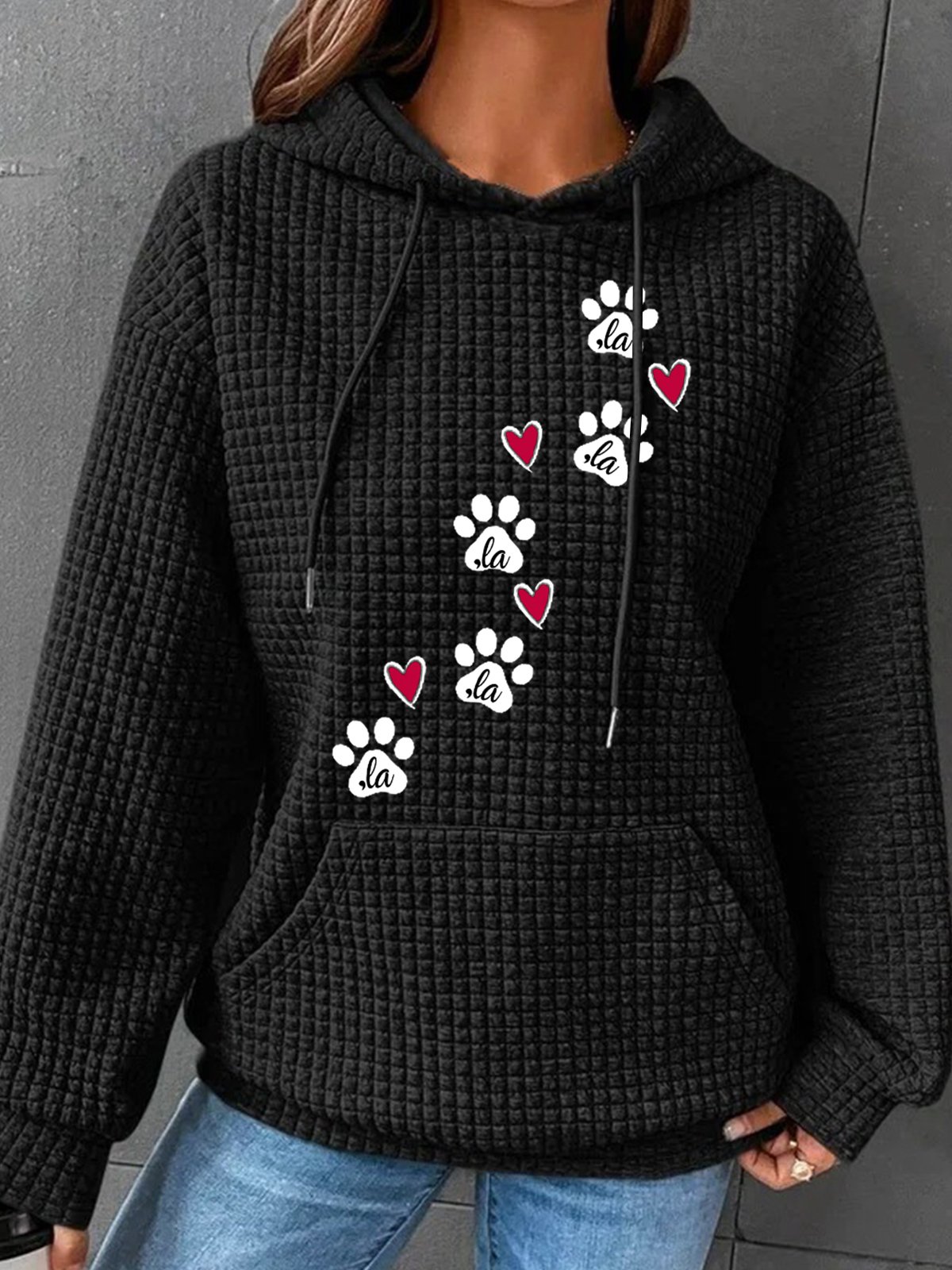 La Cat Lover Kamala Harris Simple Loose Hoodie