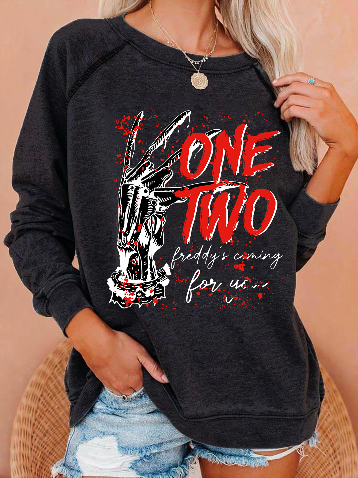 Horror Halloween Crew Neck Casual Sweatshirt