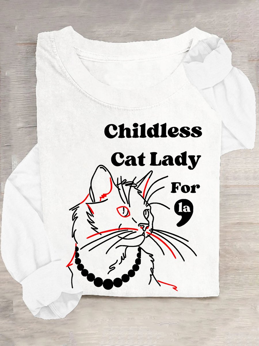 Childless Cat Lady Casual Long Sleeve Shirt