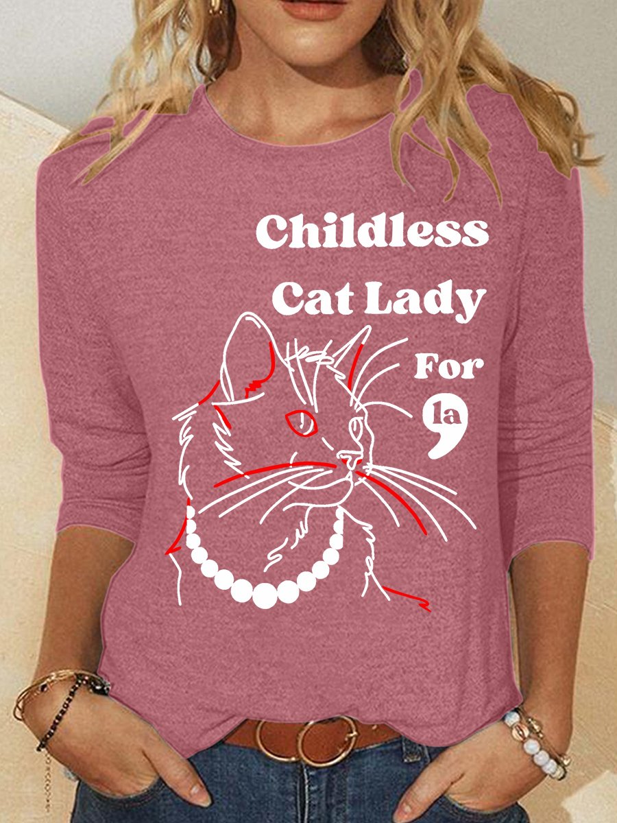 Childless Cat Lady Casual Long Sleeve Shirt