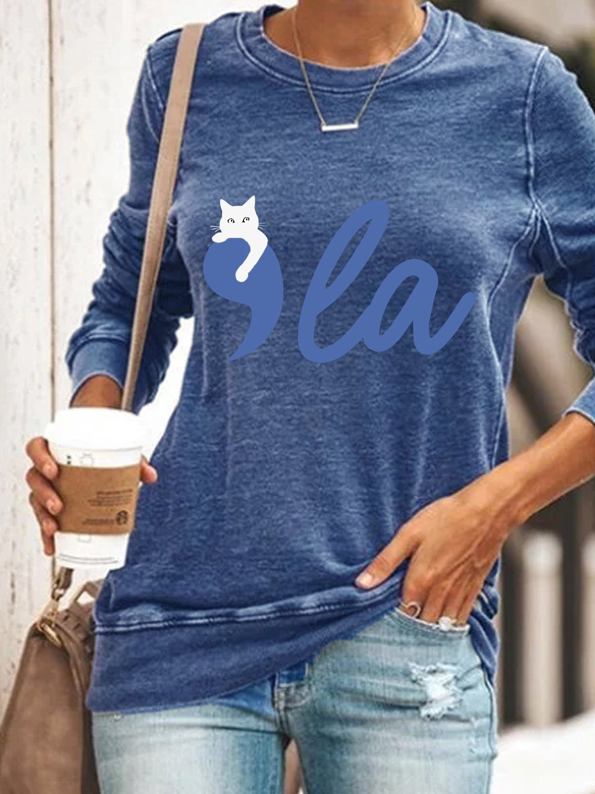 Comma La Childless Cat Lady Casual Sweatshirt