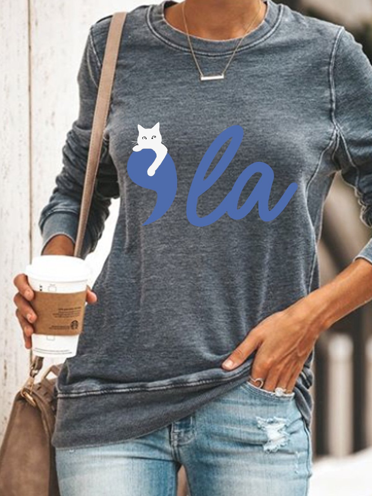 Comma La Childless Cat Lady Casual Sweatshirt