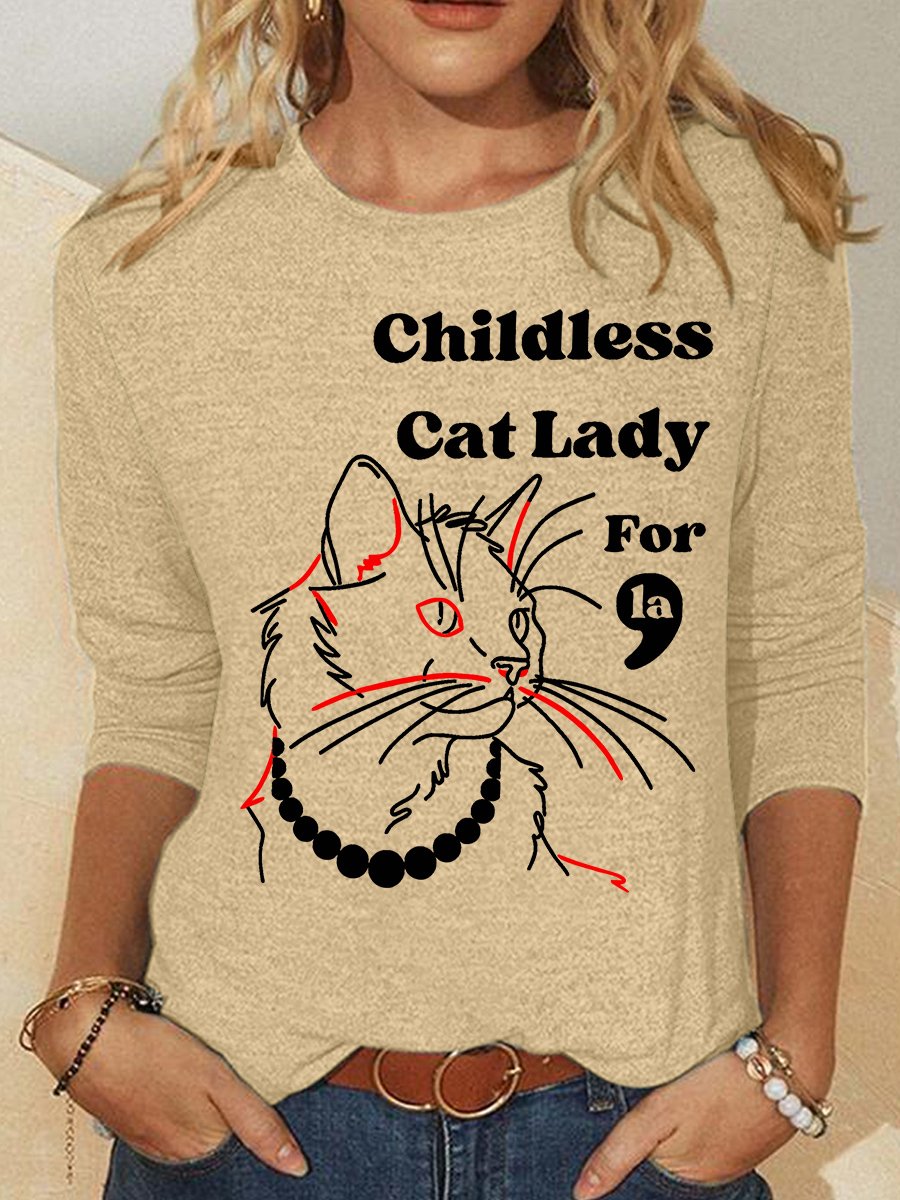 Childless Cat Lady Casual Long Sleeve Shirt