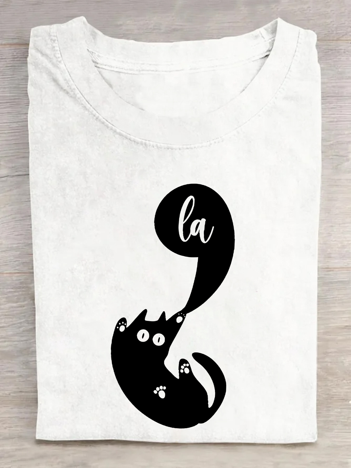 Kamala Comma La Cat Cotton T-Shirt