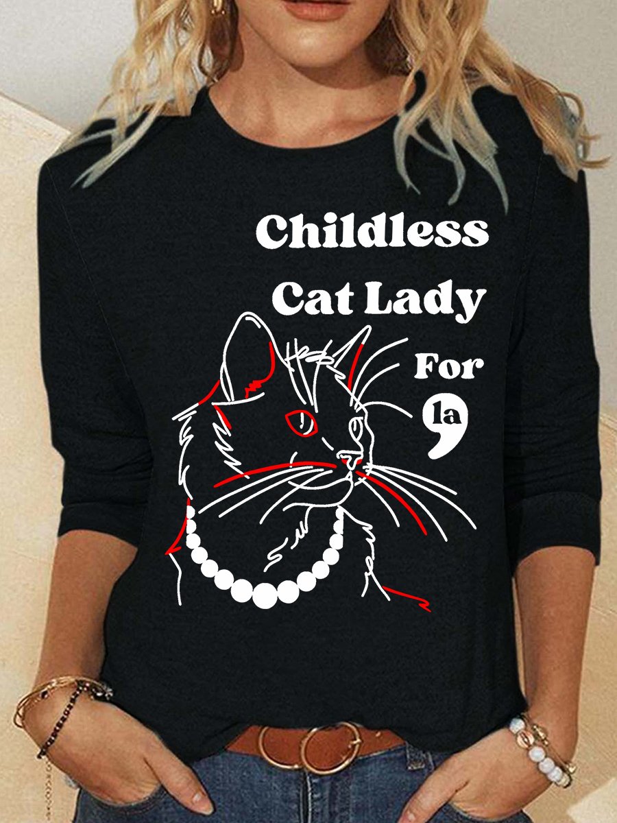 Childless Cat Lady Casual Long Sleeve Shirt