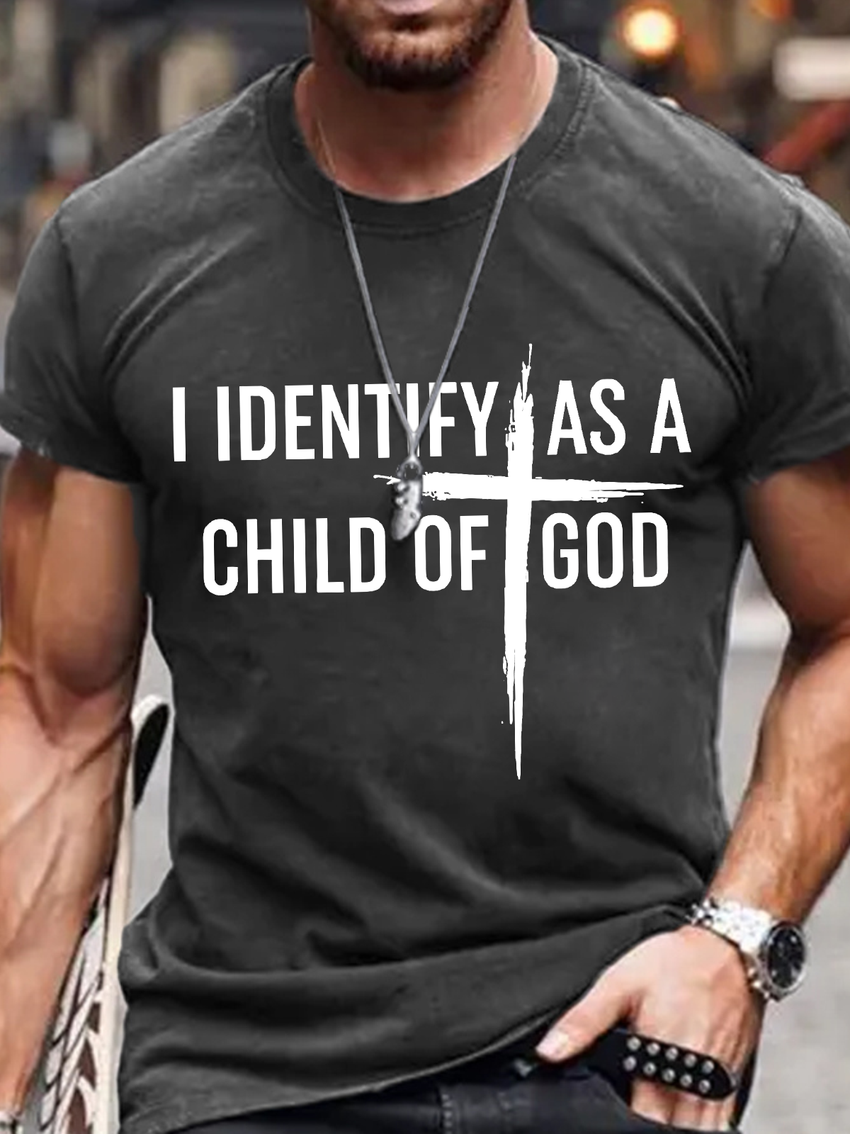 I Identify As A Child Of God Christian Cotton T-Shirt