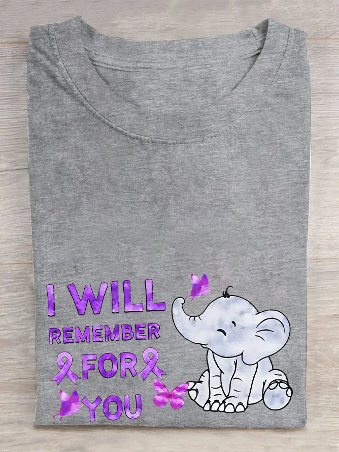 I Will Remember For You Alzheimer's Awareness  Cotton T-shirt