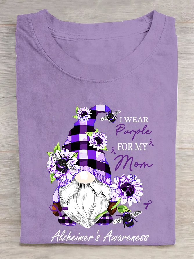 Wear Purpley For My For My Mom Alzheimer's Awareness Cotton T-shirt