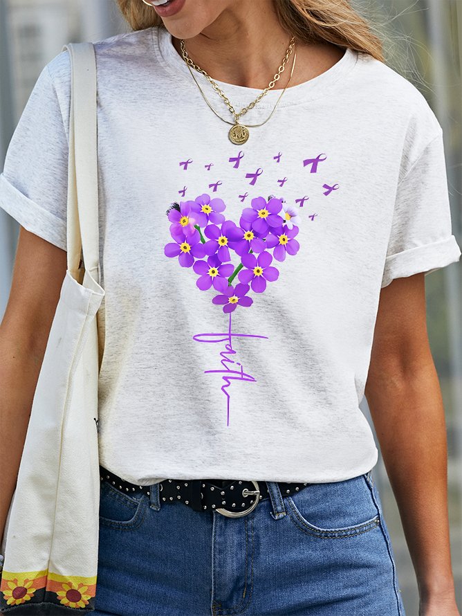 Alzheimer's Awareness Faith Cotton T-shirt