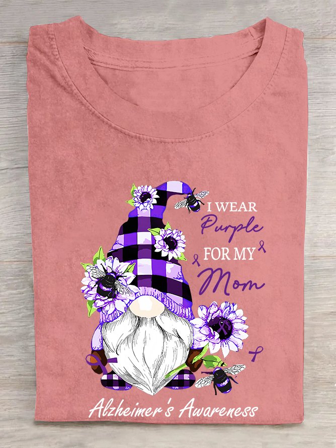 Wear Purpley For My For My Mom Alzheimer's Awareness Cotton T-shirt