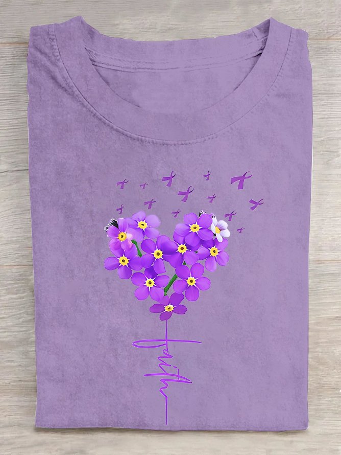 Alzheimer's Awareness Faith Cotton T-shirt