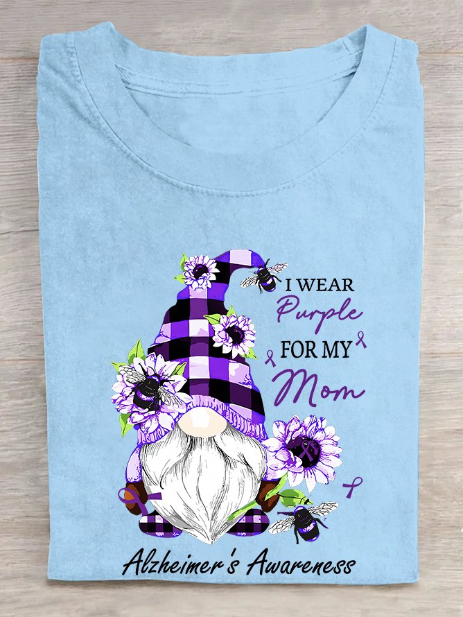 Wear Purpley For My For My Mom Alzheimer's Awareness Cotton T-shirt