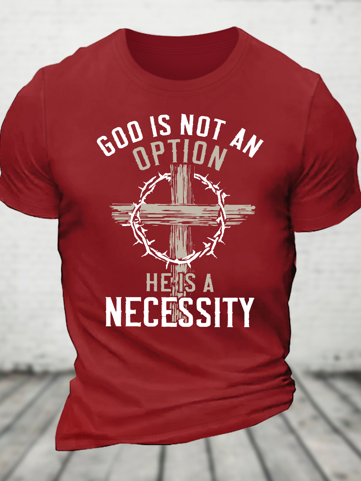 God Is Not An Option He Is A Necessity Cotton T-Shirt