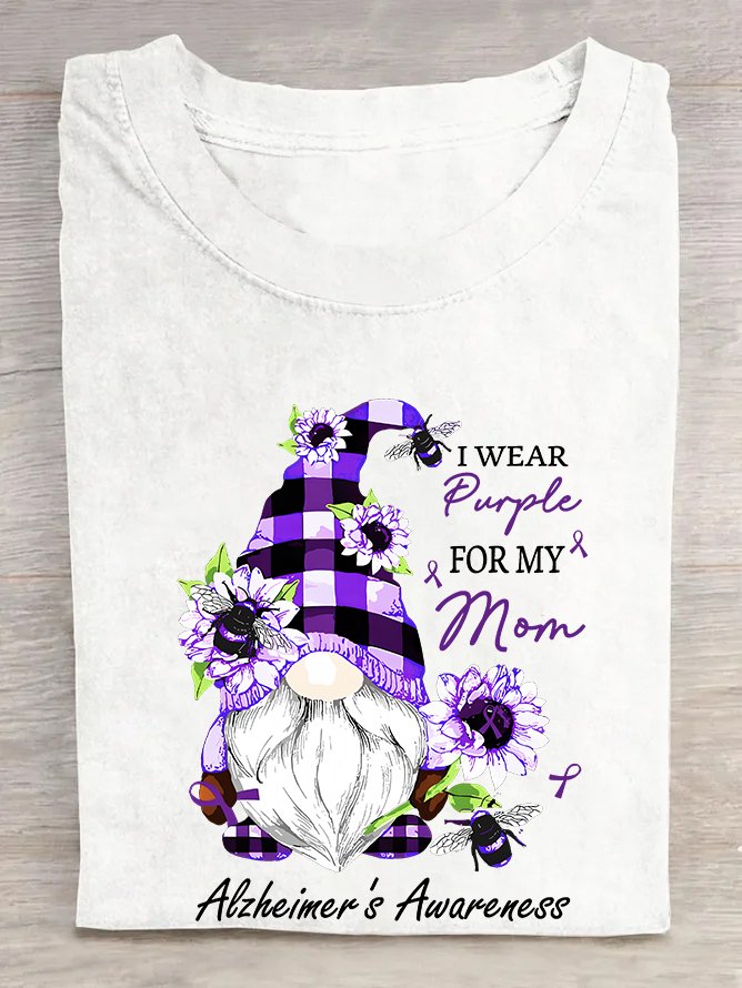 Wear Purpley For My For My Mom Alzheimer's Awareness Cotton T-shirt