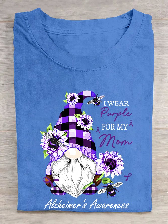 Wear Purpley For My For My Mom Alzheimer's Awareness Cotton T-shirt