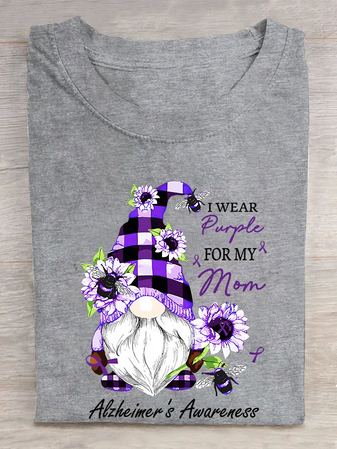 Wear Purpley For My For My Mom Alzheimer's Awareness Cotton T-shirt