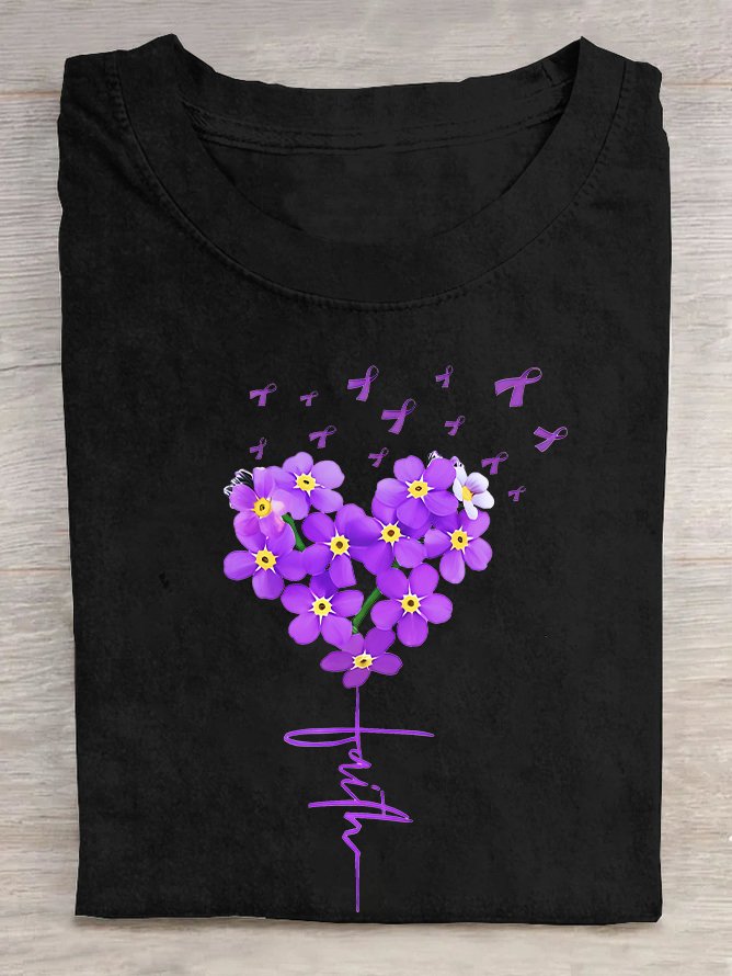 Alzheimer's Awareness Faith Cotton T-shirt