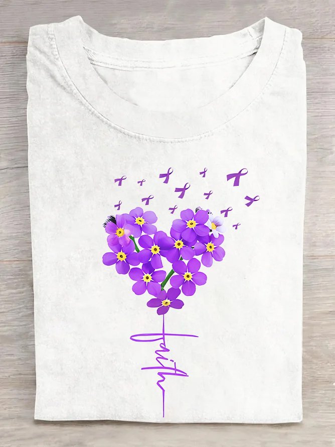 Alzheimer's Awareness Faith Cotton T-shirt