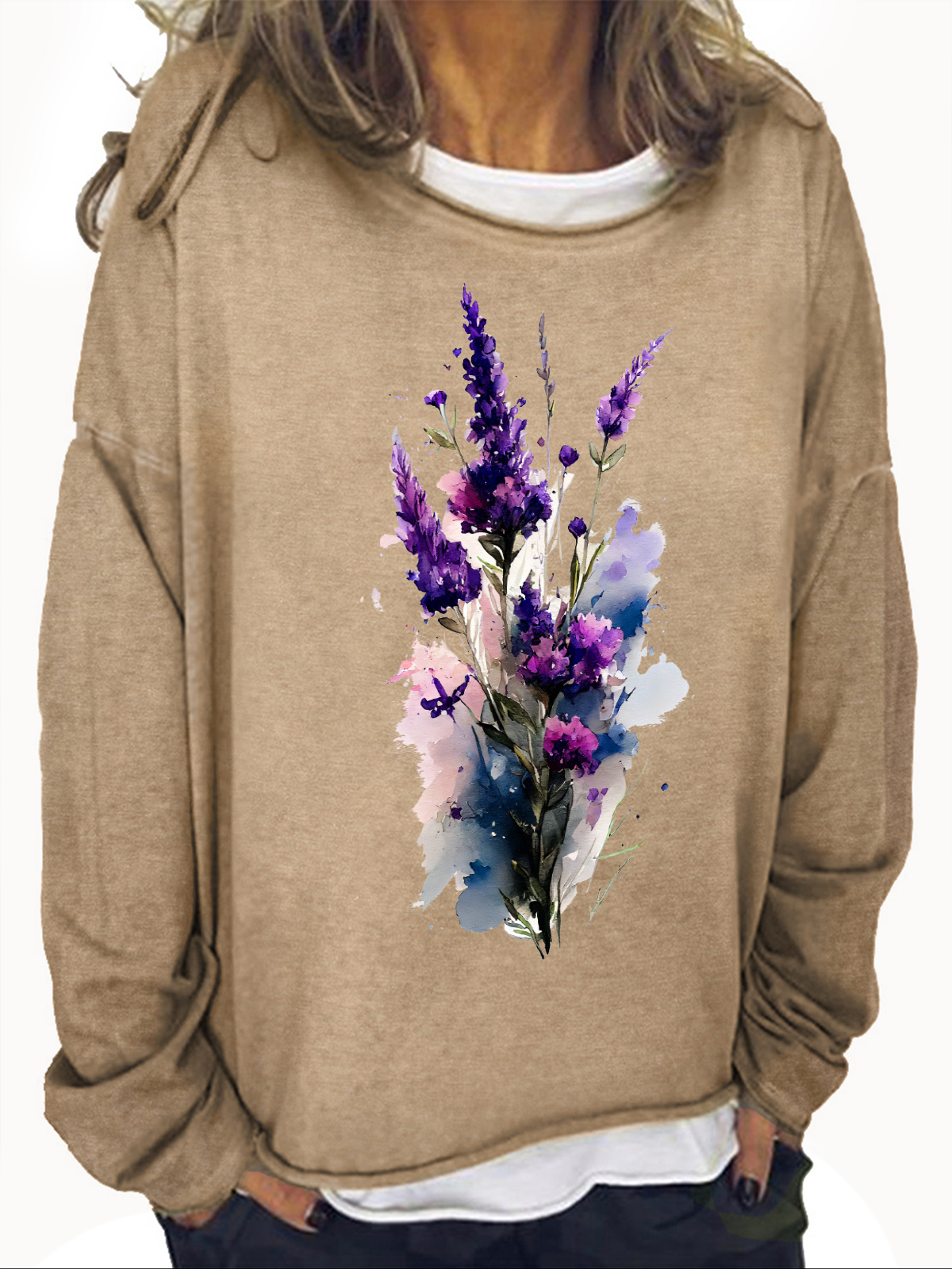 Purple Flower Alzheimer's Awareness Casual Sweatshirt