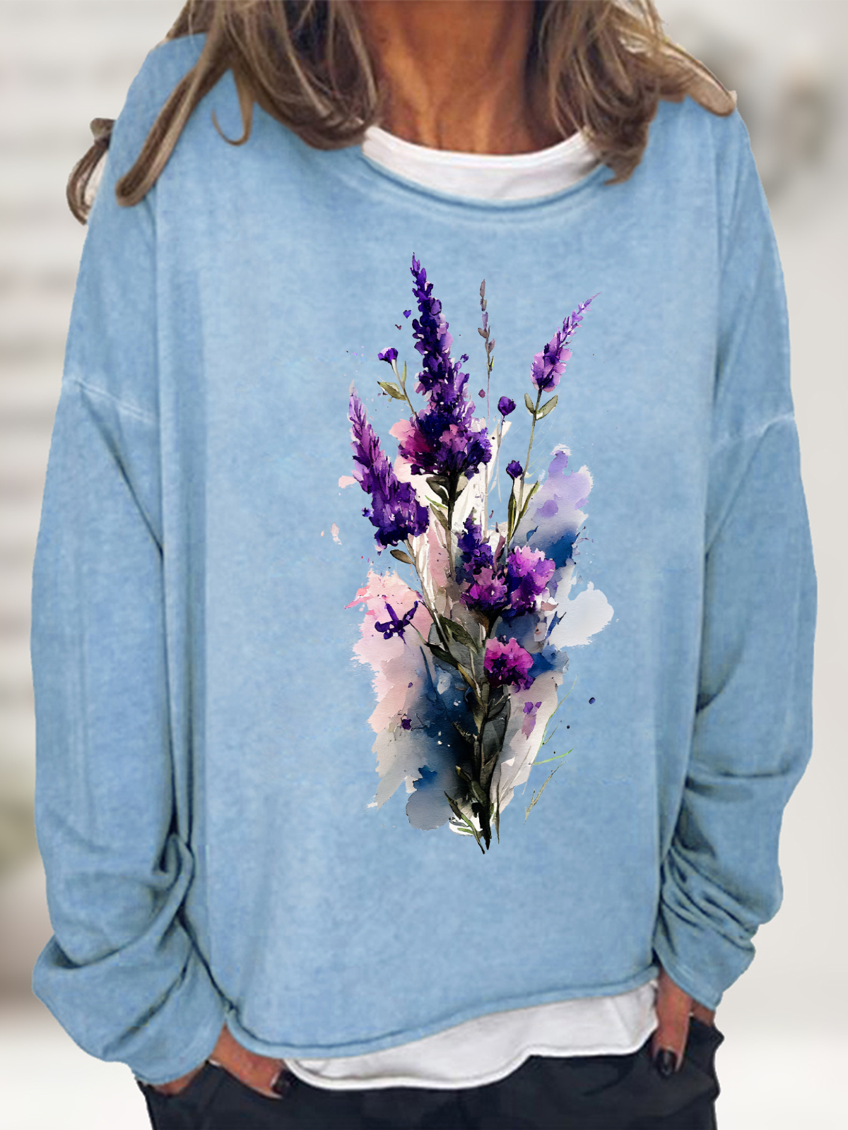 Purple Flower Alzheimer's Awareness Casual Sweatshirt