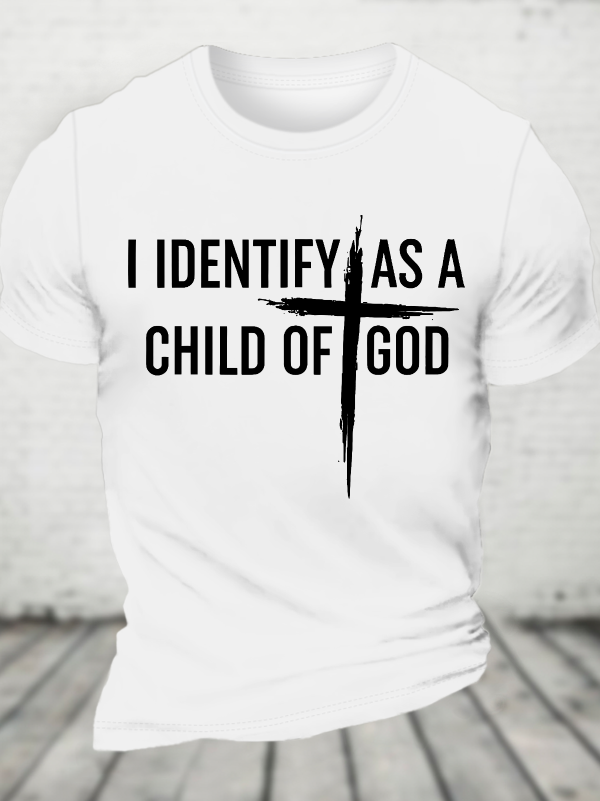 I Identify As A Child Of God Christian Cotton T-Shirt