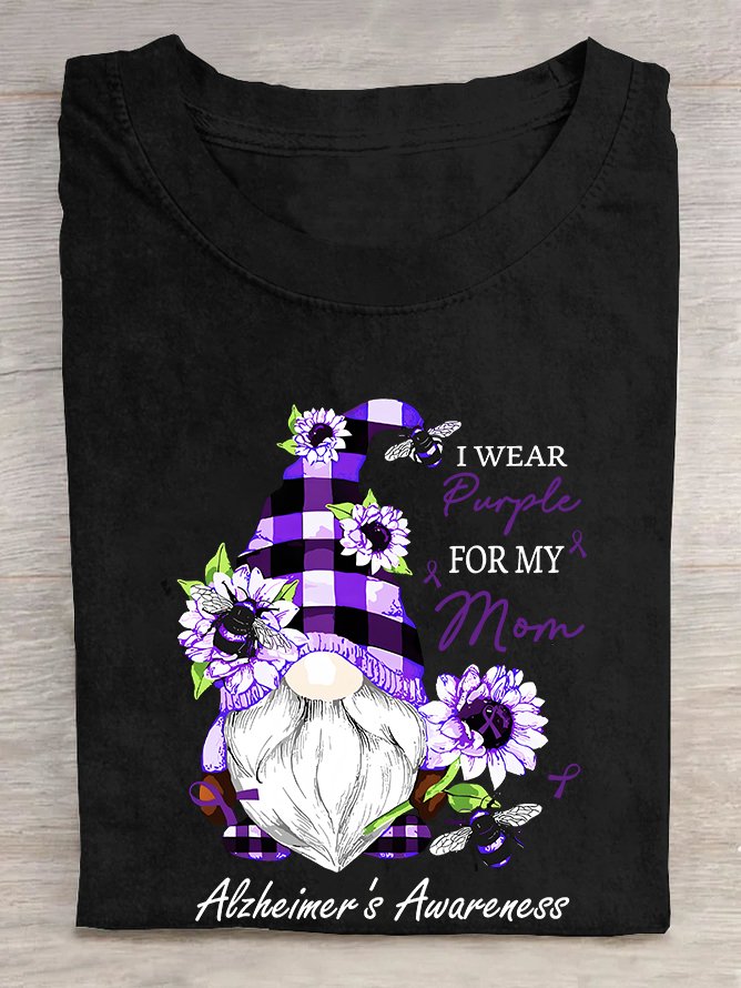 Wear Purpley For My For My Mom Alzheimer's Awareness Cotton T-shirt