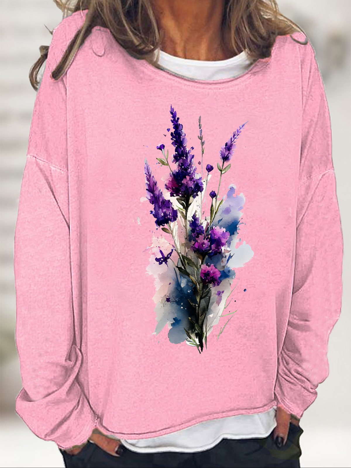 Purple Flower Alzheimer's Awareness Casual Sweatshirt