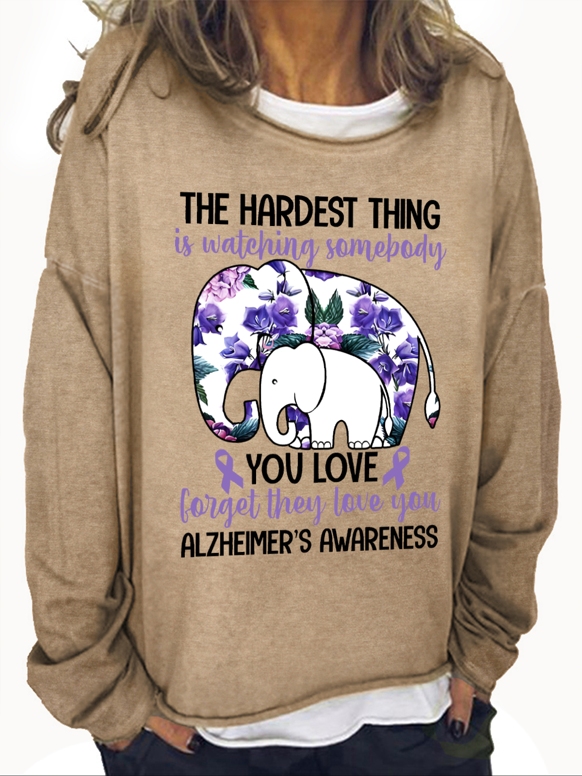 The Hardest Thing Is Watching Somepody Alzheimer's Casual Sweatshirt