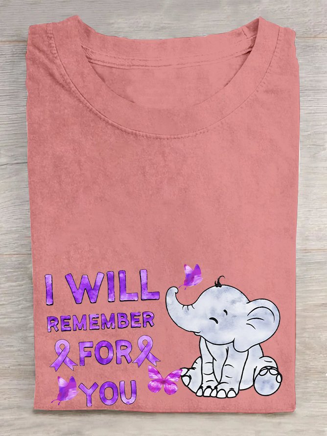 I Will Remember For You Alzheimer's Awareness  Cotton T-shirt