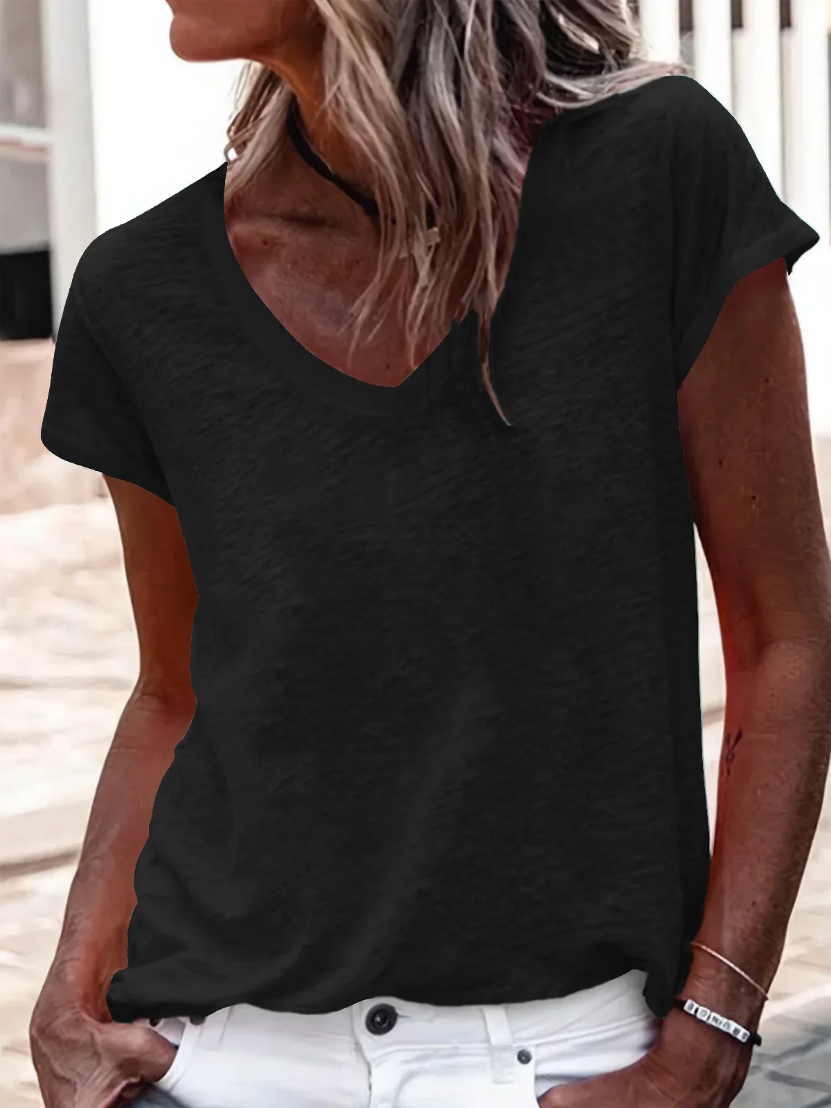 Women's Casual V-Neck Shirt