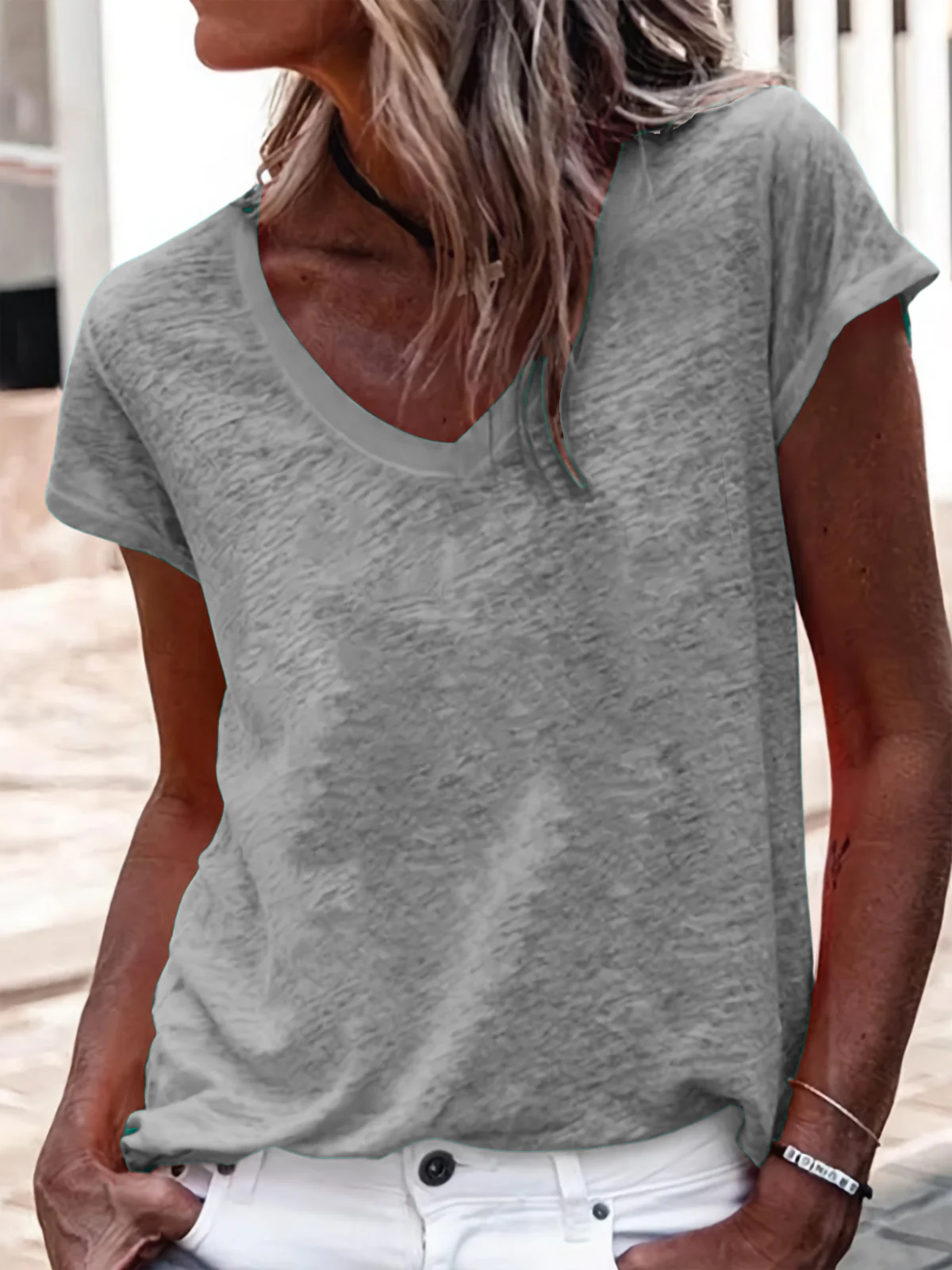 Women's Casual V-Neck Shirt