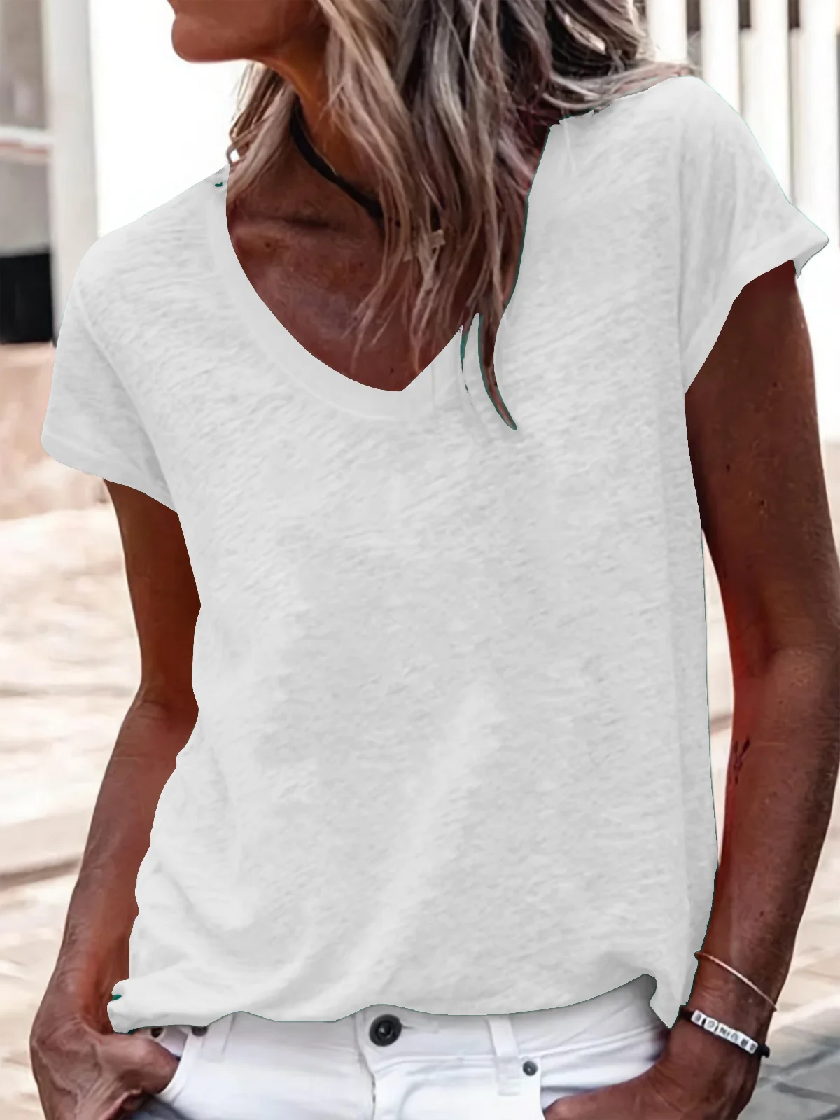 Women's Casual V-Neck Shirt