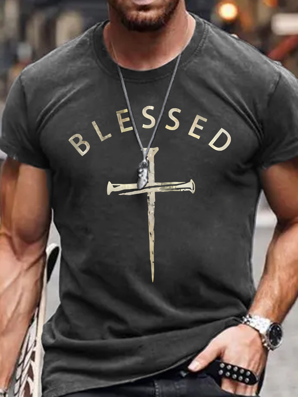 Blessed Cross Cotton T-Shirt