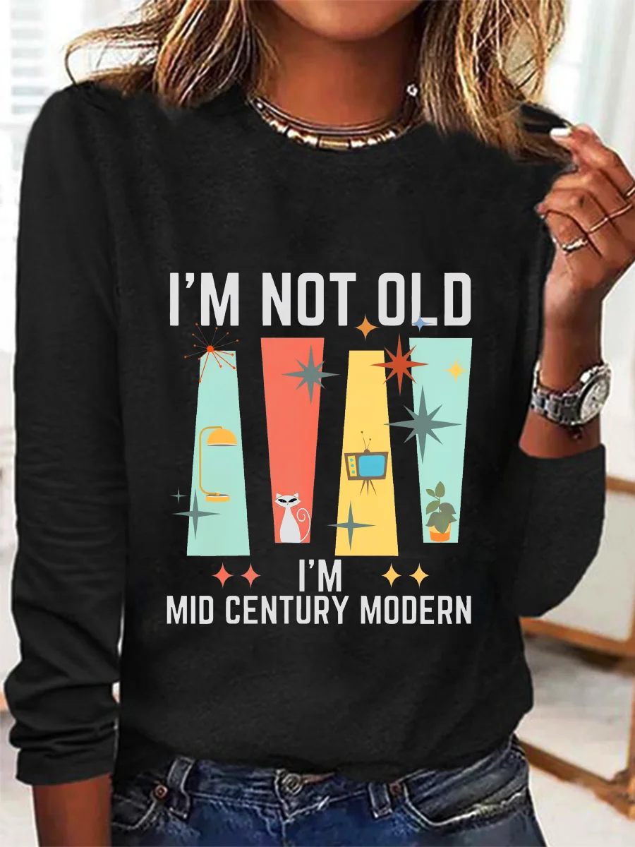 I'm Not Old I'm Mid Century Modern Casual Long Sleeve Shirt