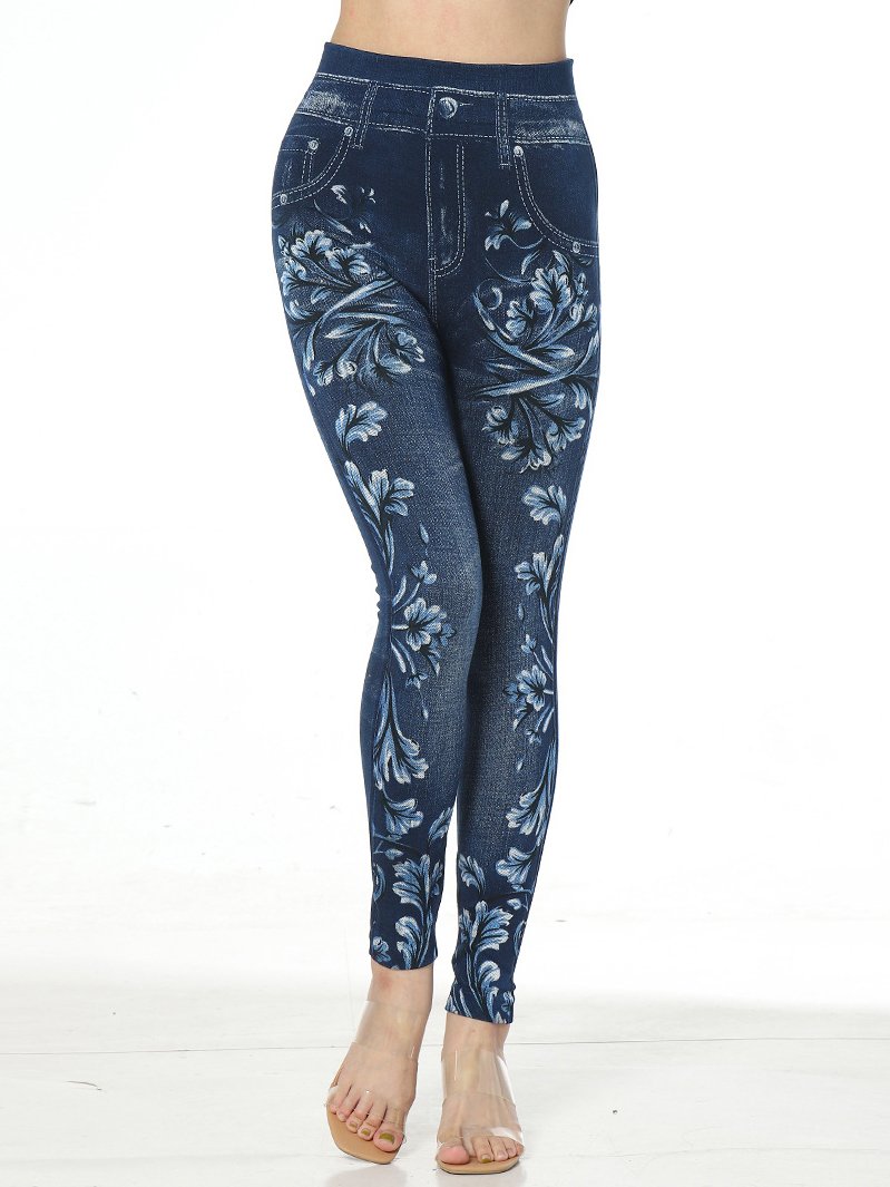 Tight Casual Floral High Elasticity Leggings