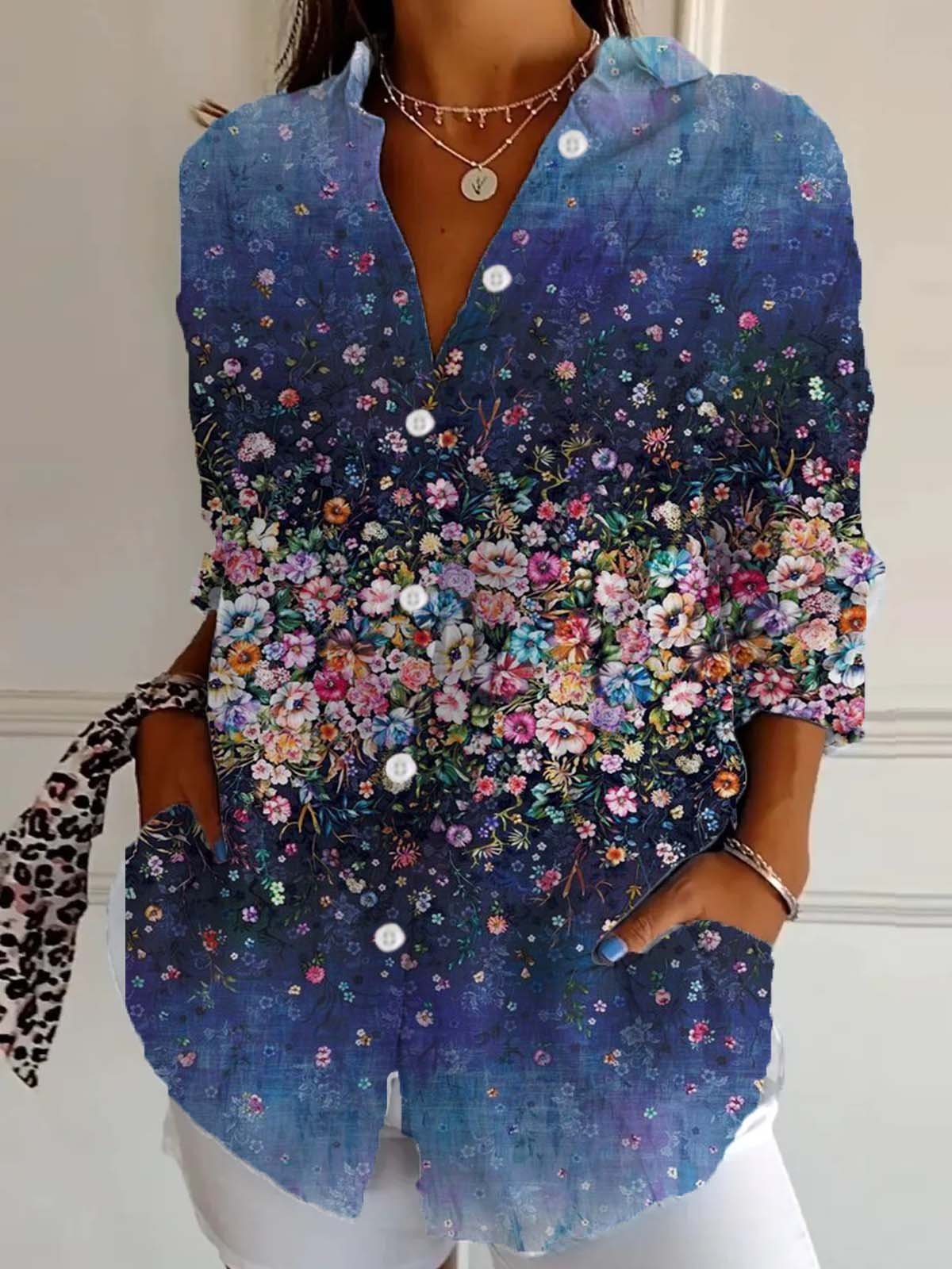 Floral Casual Early Autumn  Shirt