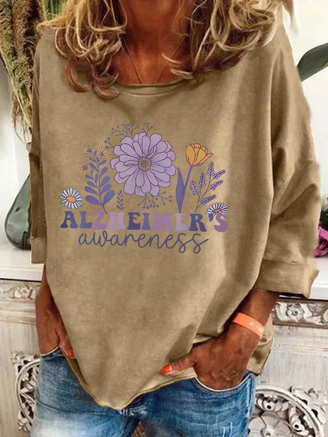 Alzheimer Alzheimers Awareness Dementia Awareness Retro Casual Sweatshirt