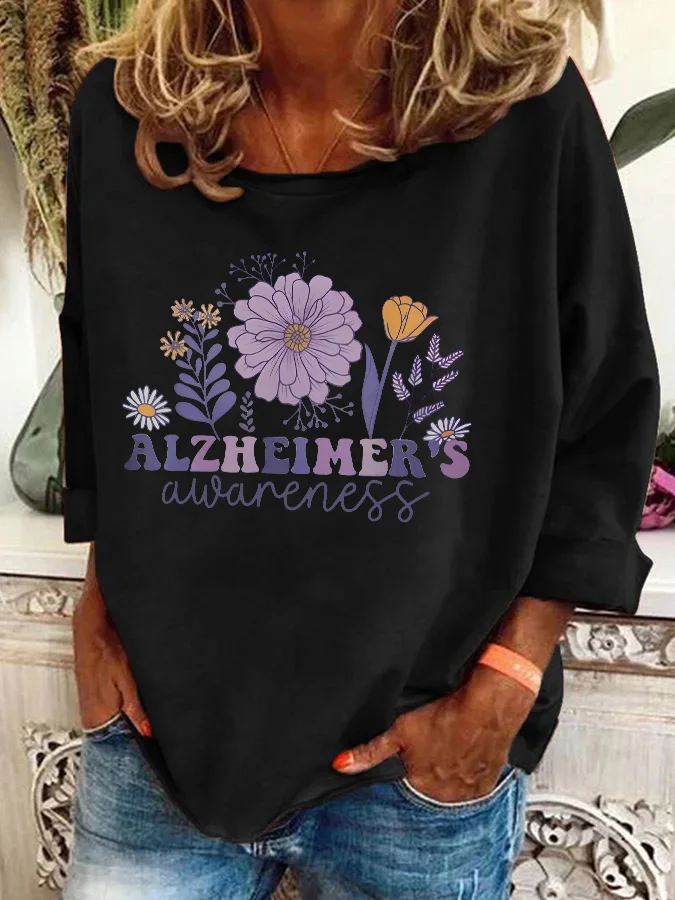 Alzheimer Alzheimers Awareness Dementia Awareness Retro Casual Sweatshirt