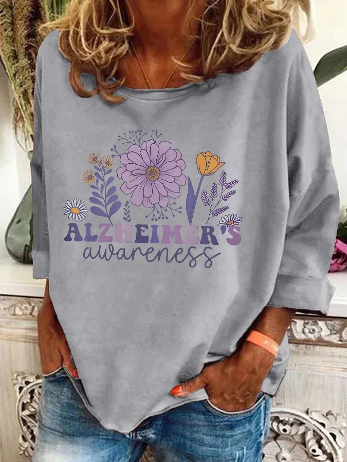 Alzheimer Alzheimers Awareness Dementia Awareness Retro Casual Sweatshirt