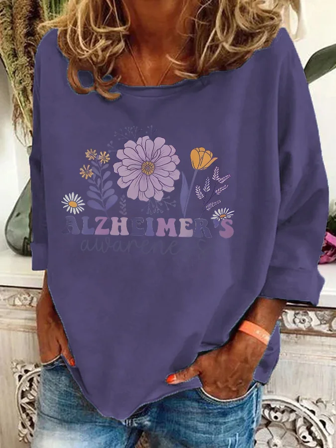 Alzheimer Alzheimers Awareness Dementia Awareness Retro Casual Sweatshirt