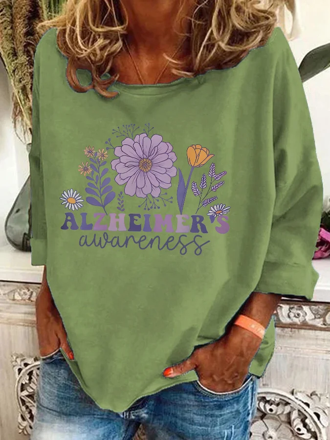 Alzheimer Alzheimers Awareness Dementia Awareness Retro Casual Sweatshirt